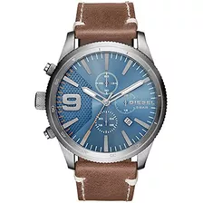 Reloj De Cuero Marrón Dz4443 Rasp Chrono Para Hombre Diésel