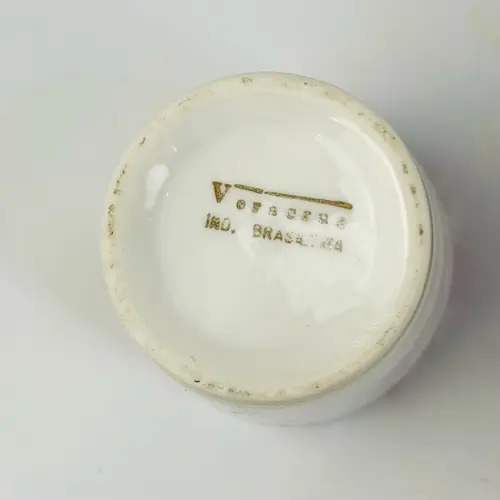 Jarra Com Copos E Socador Em Cerâmica Floral Dourada Branco 5