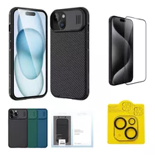 Case Funda Nillkin Para iPhone 15 + Mica Pantalla Y Cámara