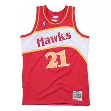 Regata Mitchell & Ness Nba Swingman Hawks Wilkins Vermelha