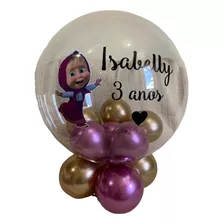 Kit Balão Bubble Personalizado - Balão Com Nome Personagens