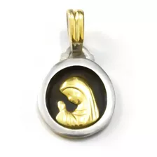 Dije La Virgen Niña De Plata 925 Y Oro 18k Comunión Bautismo