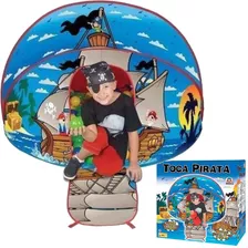 Barraca Infantil Portátil Casa Toca Do Pirata + 100 Bolinhas