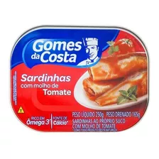 Sardinha Com Molho De Tomate Gomes Da Costa Lata 250g