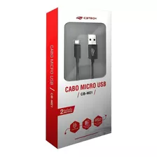 Cabo Usb X Micro Usb 2m 2a Cb-m21bk Preto C3 Tech