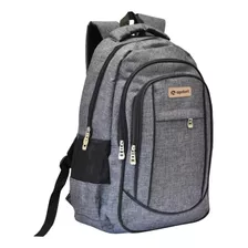 Mochila Color Gris Apriori 4 Cierres 2 Bolsillos