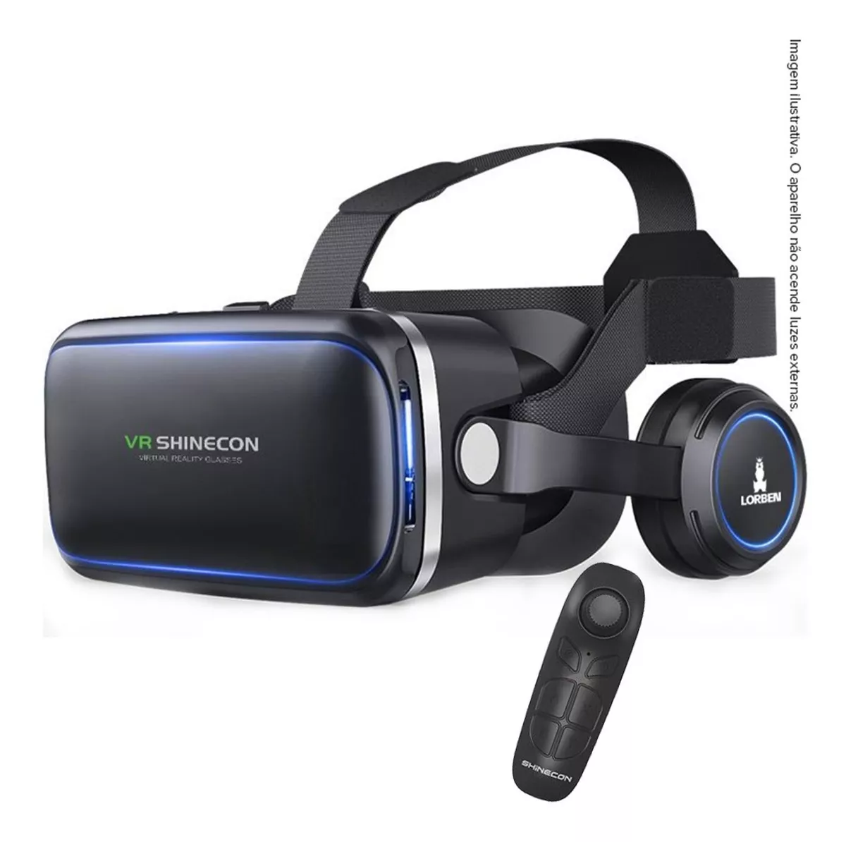 Óculos Vr Realidade Virtual 3d Fone Ouvido Estéreo Lorben