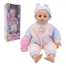 Bebe Dice Mamá Con Mamadera Bebote Muñeca 41cm