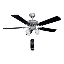 Ventilador De Techo Liliana 5 Palas Gris/negro 120cm Luz C/r