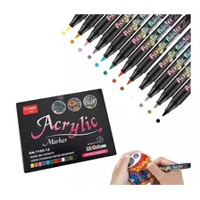 Set De Marcadores De Pintura Acrílica De 12 Colores