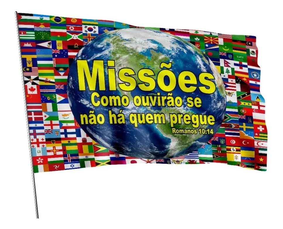 Bandeira Evangélica Missões 1x1,45m