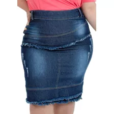 Saia Jeans Plus Size Moda Evangélica Anagrom 