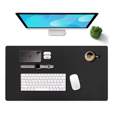 Mousepad Grande 90x40cm Preto Couro Eco Notebook Escritório