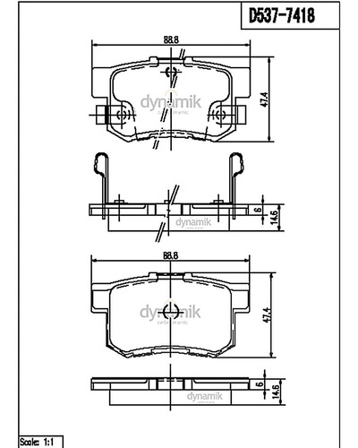 Kit Balatas Bajos Metales Del + Tras Integra L4 1.6l 98/01 Foto 2