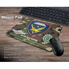 Mouse Pad Exército Paraquedista Pqd Com Nome E Patente
