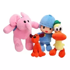 Kit 4 Bonecos Turma Do Pocoyo Elly Pato Lola Presente Natal