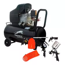 Compresor De Aire Panther 2hp 25 Lts + Kit De Aire 5pz G P