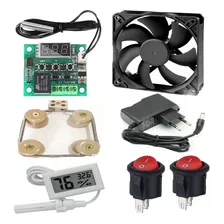 Kit Para Chocadeira 220v Termostato Cooler Fonte Chavinha