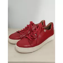 Zapatillas De Cuero Rojo Sofi Martire