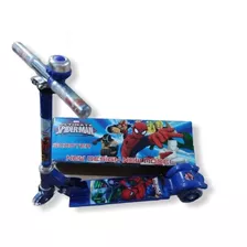 Patinete Infantil Homem Aranha Buzina Luz Led 3 Rodas