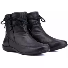 Bota Coturno Casual Feminina Couro Conforto Moda Elegante