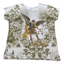 Camiseta-baby Look Estampa Do São Miguel Arcanjo