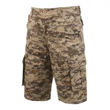 Pantalones Cortos Tipo Cargo De Camuflaje Liso Con Múltiples