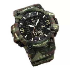 Relógio Masculino G-shock Militar Smael 8049 Verde Camuflado