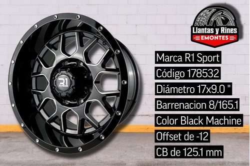 Rines 17 8/165 Hummer H2 H1 Chevrolet Ram Ford 8 Birlos 2pzs Foto 2