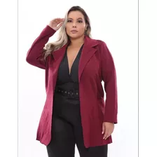 Sobretudo Feminino Max Blazer Alongado Moda Plus Size Full 