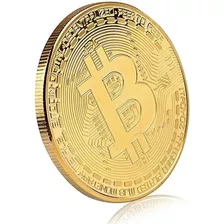 Pack De 2 Monedas Bitcoin Metalica Física Dorada Colección