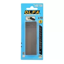Lâmina 9mm Profissional Olfa Abb-10b Ultra Afiada Black