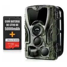 Câmera Caça/trilha Hc801a-li,bateria 5000mah+cartão 64gb