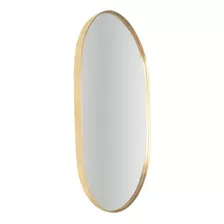 Espelho Oval Medio Com Moldura Metal - Pronta Cor Da Moldura Dourado