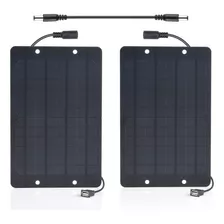 Soshine Paquete De 2 Paneles Solares Usb Con Cable Dc Macho 