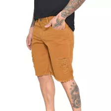 Bermuda Jeans Destroyed Masculina Desfiada