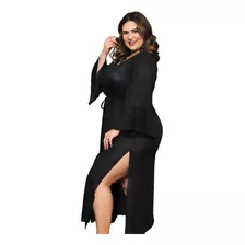 Saída De Praia Piscina Plus Size Longa Vestido Canga Kimono