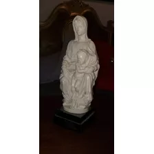 Figura De Alabastro Antigua Madona Y Niño