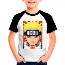 Camiseta Raglan Infantil Desenho Naruto Anime 08