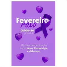 Painel Festa Retangular Conscientização Em Tecido 1,5x2,2m Cor Fevereiro Roxo - Anv-2935