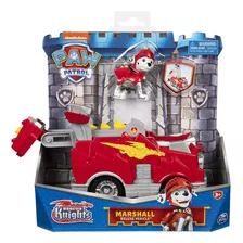 Vehículo Paw Patrol Rescue Knights Marshall Deluxe Premium Color Rojo