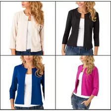 Saco Chaqueta Blazer Basico Talles Cuello Redondo 