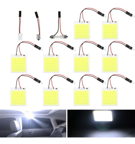 1x Plafn 48 Smd Led Luz Blanca T10 Ba9s Panel Interior 12v Foto 4