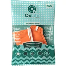 Máscara Infantil Pff2 - N95 - Cores - Kit Com 20 Un. Cor Laranja