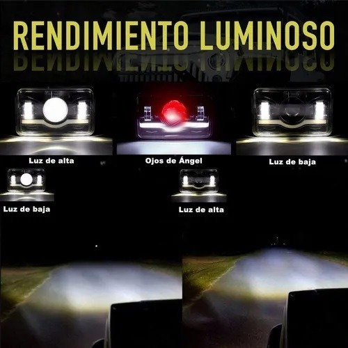 Faro Led Halo De ngel Rectangular P/luces Altas/bajas 4x6'' Foto 2