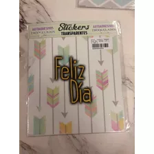 Pack X 5 Stickers Adhesivos Calco Vinilo Feliz Dia 14x15