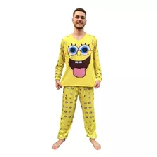 Pijama Longo Masculino Bob Esponja Dia Dos Pais 