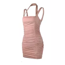 Elegante Vestido Ropa Halter Mujer Verano Capas Fruncidas