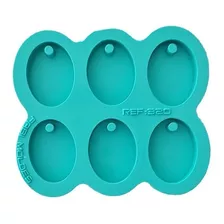 Molde Silicone Resina Oval Com Pino 6 Pingentes Colar 2,5cm