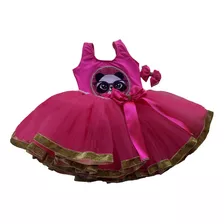 Roupa Tutu Pink Fantasia Luluca Panda Conjunto Aniversário